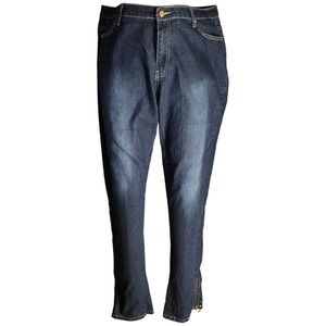 Drama Gold Jeans Company 18 High-Rise Ankle Zip Stretch Jeans Plus Size